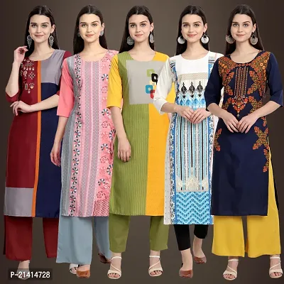 Fancy Crepe Kurtis For Women Pack Of 5-thumb0