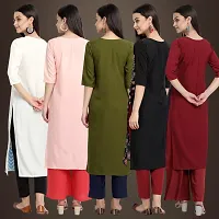 Fancy Crepe Kurtis For Women Pack Of 5-thumb1