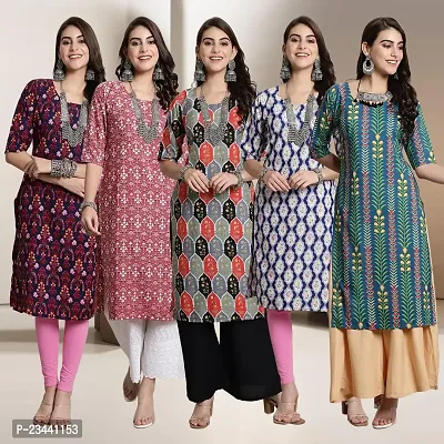 Fancy Crepe Kurtis For Women Pack Of 5