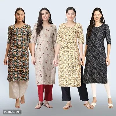 Women Stylish Crepe Straight Kurta