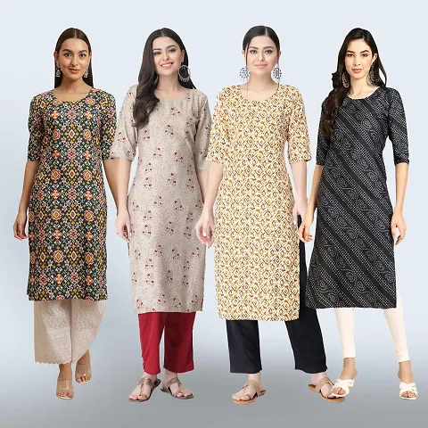 Women Stylish Crepe Straight Kurta