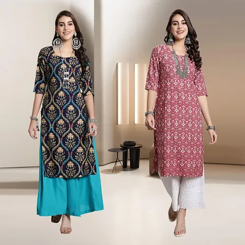 Fancy Rayon Kurtis For Women Pack Of 2