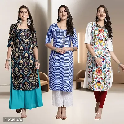 Fancy Rayon Kurtis For Women Pack Of 3