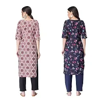 Attarctive Crepe Printed Straight Kurti Combo For Women Pack Of 2-thumb1