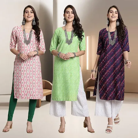 Fancy Rayon Kurtis For Women Pack Of 3