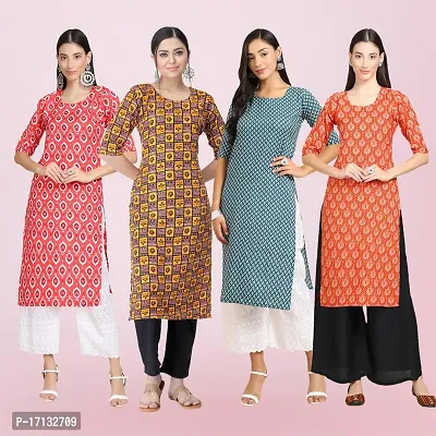 Women Stylish Crepe Printed Straight Kurta-thumb0