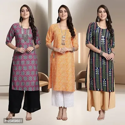 Fancy Rayon Kurtis For Women Pack Of 3-thumb0