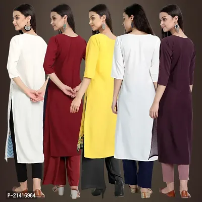 Fancy Crepe Kurtis For Women Pack Of 5-thumb2