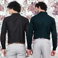 Elegant Cotton Multicoloured Long Sleeves Formal Shirt For Men- Pack Of 2-thumb1