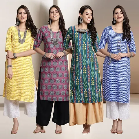 Fancy Crepe Kurtis for Women Pack Of 4