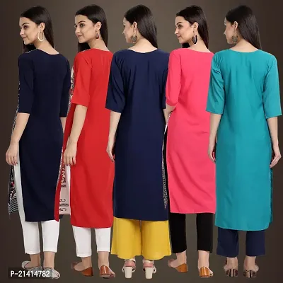 Fancy Crepe Kurtis For Women Pack Of 5-thumb2