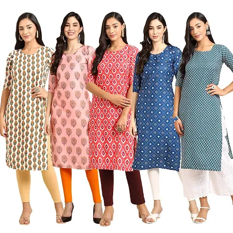 Women Stylish Crepe Straight Kurta