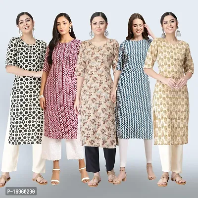 Women Stylish Crepe Printed Staright Kurta-thumb0