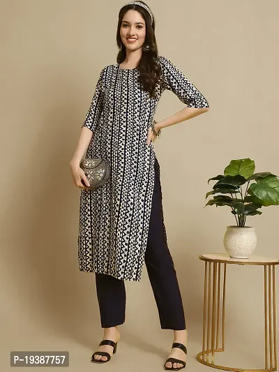 Stylish Fancy Designer American Crepe Kurta With Bottom Wear Set For Women-thumb0