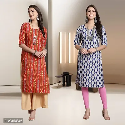 Fancy Rayon Kurtis For Women Pack Of 2-thumb0