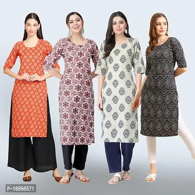 Women Stylish Crepe Straight Kurta-thumb0