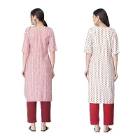 Attarctive Crepe Printed Straight Kurti Combo For Women Pack Of 2-thumb1