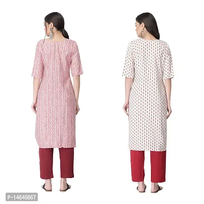 Attarctive Crepe Printed Straight Kurti Combo For Women Pack Of 2-thumb2