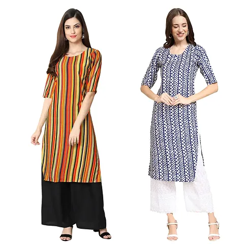 Stylish Crepe Printed Kurti - Pack of 2