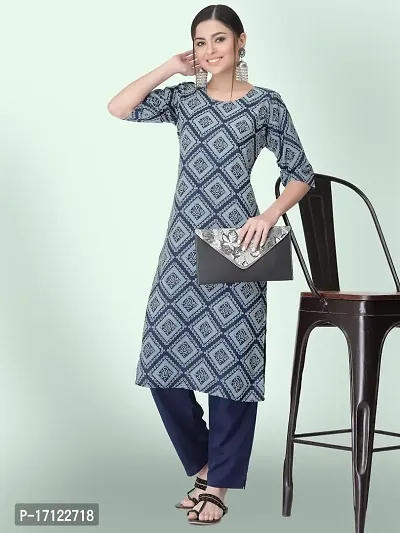 Women Stylish Crepe Printed Straight Kurta-thumb3