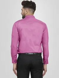 Men Stylish Pink Cotton Solid Long Sleeve Semi Formal Shirt-thumb2