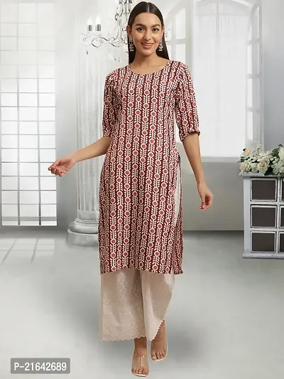 Stylish Beige Crepe Stitched Kurta For Women-thumb2