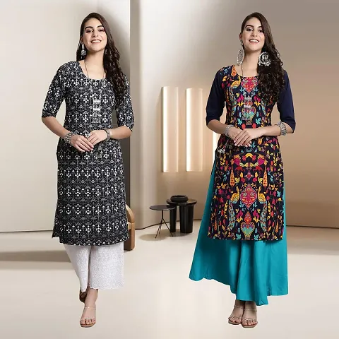 Fancy Rayon Kurtis For Women Pack Of 2