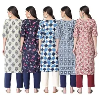 New Crepe Printed Kurtis Combo For Women Pack Of 5-thumb1