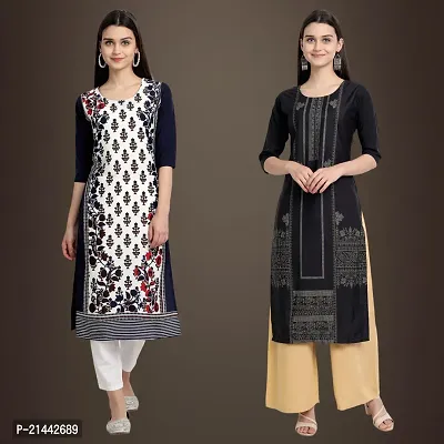 Fancy Crepe Kurtis for Women Pack Of 2-thumb0