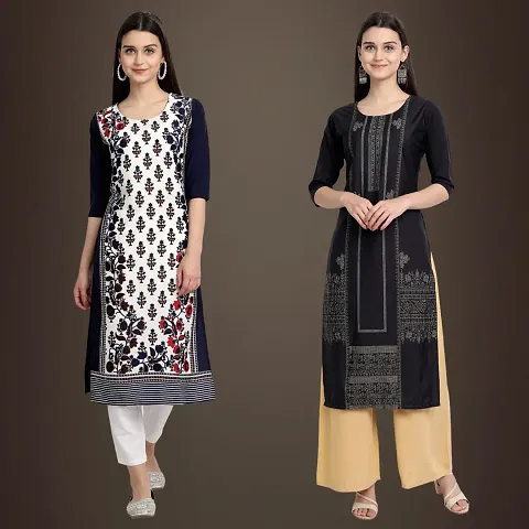 Stylish Fancy Crepe Kurtis Pack Of 2