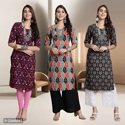 Fancy Rayon Kurtis For Women Pack Of 3-thumb0