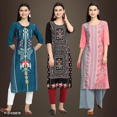 Fancy Crepe Kurtis for Women Pack Of 3-thumb0