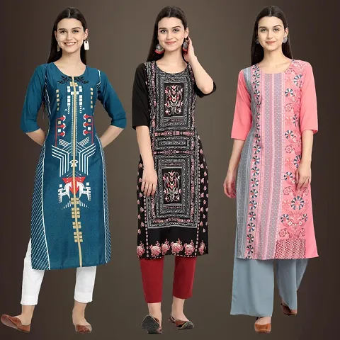 Fancy Crepe Kurtis for Women Pack Of 3