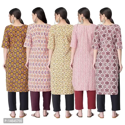 New Crepe Printed Kurtis Combo For Women Pack Of 5-thumb2