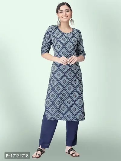 Women Stylish Crepe Printed Straight Kurta-thumb0