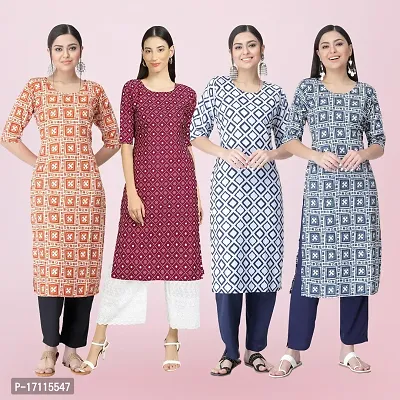 Women Stylish Crepe Printed Straight Kurta-thumb0