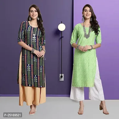 Fancy Crepe Kurtas For Women Pack Of 2-thumb0