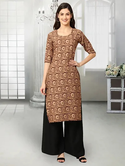 Stylish Straight Crepe Stitched Kurta