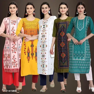 Fancy Crepe Kurtis For Women Pack Of 5