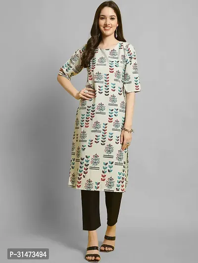 Stylish Multicoloured Crepe Printed Kurta Bottom Set For Women-thumb2