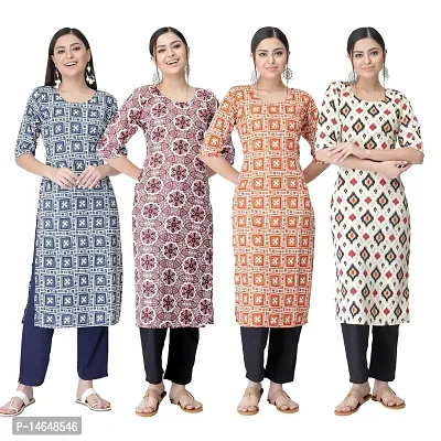 New Crepe Combo Printed Kurtis For Women Pack Of 4