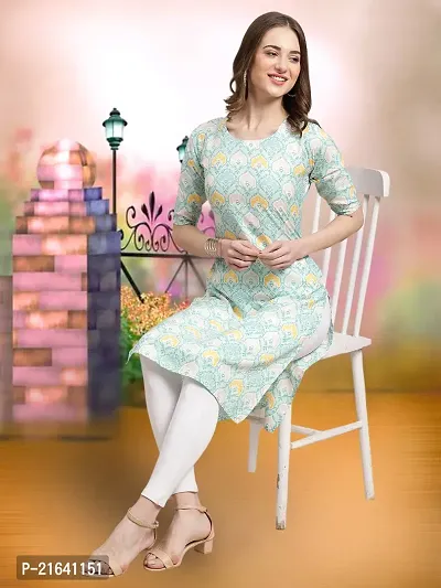 Fancy Crepe Printed Stitched Kurta For Women