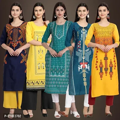 Fancy Crepe Kurtis For Women Pack Of 5-thumb0