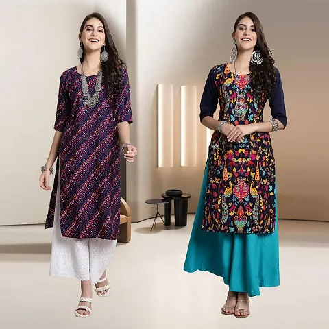 Fancy Rayon Kurtis For Women Pack Of 2