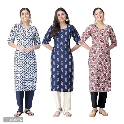 New Crepe Combo Printed Kurtis For Women Pack Of 3