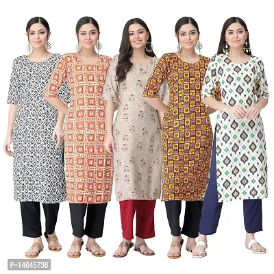 New Crepe Printed Kurtis Combo For Women Pack Of 5