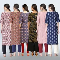 Women Stylish Crepe Printed Straight Kurta Combo-thumb1