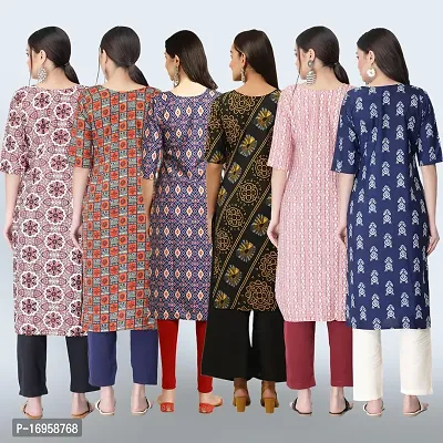 Women Stylish Crepe Printed Straight Kurta Combo-thumb2