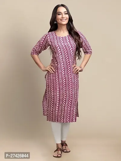 Stylish Purple Crepe Stitched Kurta For Women