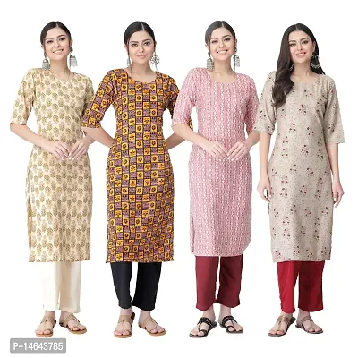 New Crepe Combo Printed Kurtis For Women Pack Of 4